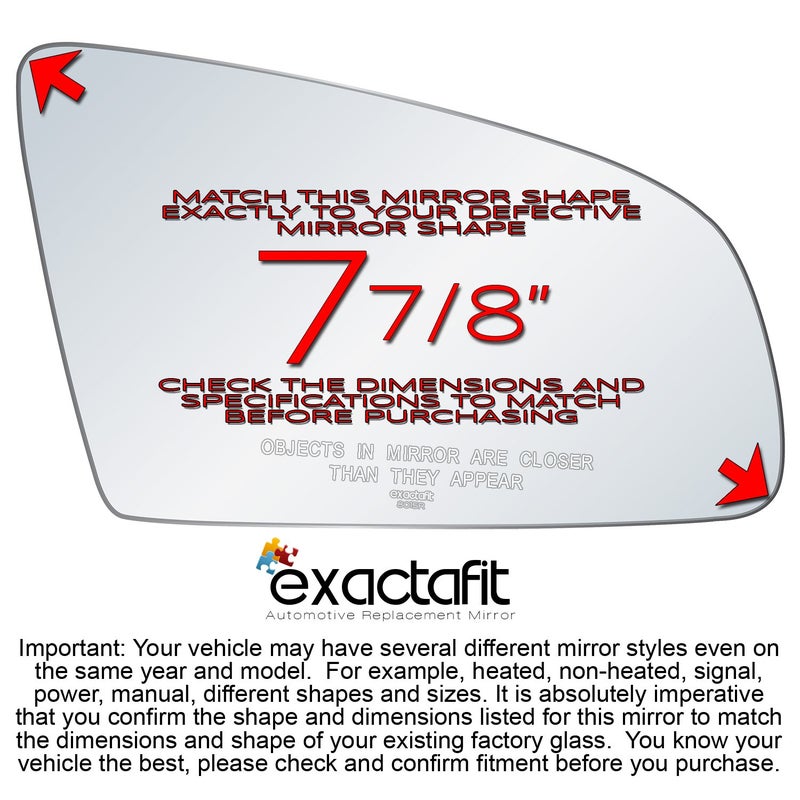Rugged TUFF Passenger Side Mirror Glass Replacement For 2002-2009 Audi A3 A4 A6 S4 S6 RS4 Quattro Right Door Mirrors exactafit 8015R - Image 2